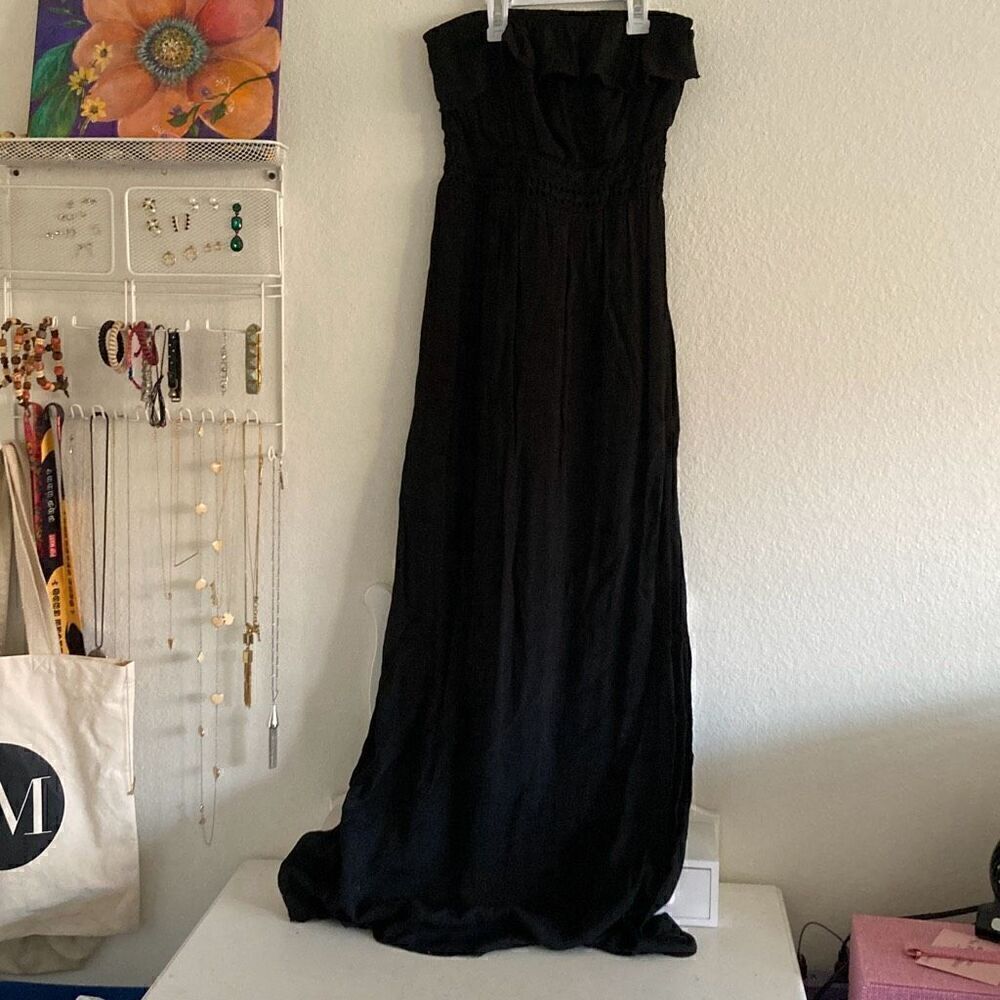 Strapless Tube Maxi Dress Black size Small
